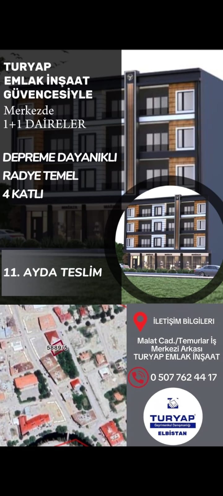 Çarşı Merkezde 1+1 Turyap Emlak Güvencesiyle